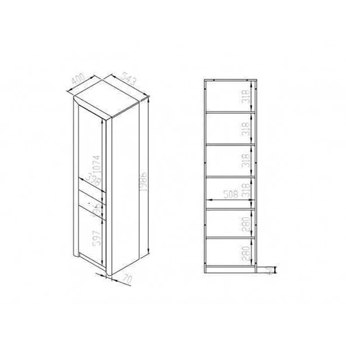 Šviesios ir tamsios Sonoma spalvos spintos iš MDF