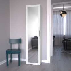 Balta matinė spinta iš MDP su PVC briaunomis