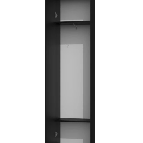 Moderni juoda spinta su veidrodžiu ir PVC apdaila