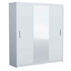 Erdvė taupanti 3-ų durų spinta su 6 lentynomis ir stalčiais