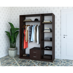 Talpi ir praktiška spinta tamsiai rudos spalvos