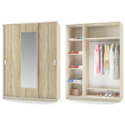 Laminuota medžio drožlių plokštė su sklandžiai judančiomis durelėmis