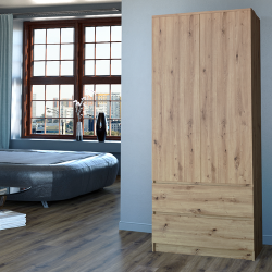 Spacious 180 cm aukščio spinta su ritininiais bėgeliais