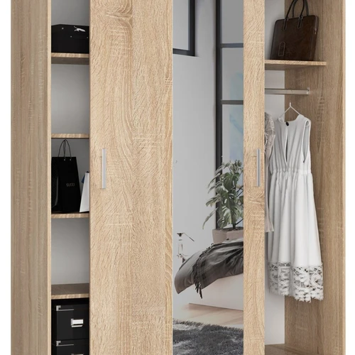 Kokybiška medžiaginė spinta su šiltomis ąžuolo spalvomis