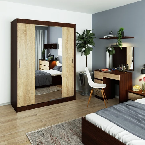 Stilinga spinta su veidrodžiu ir praktiškais skyreliais