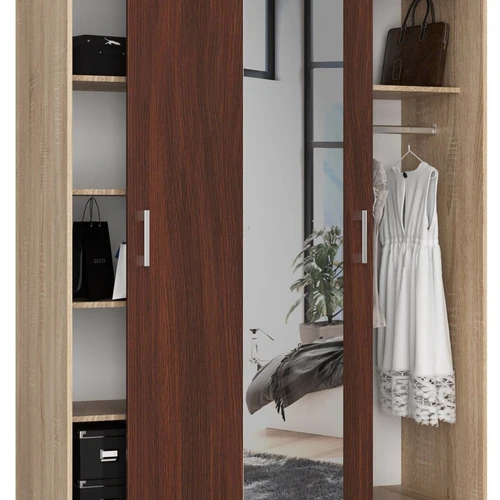 Didelės talpos stumdoma spinta su dviejų spalvų apdaila