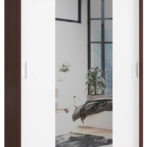 Spinta NORE CLP 150 su veidrodžiu, tamsiai rudos/baltos spalvos