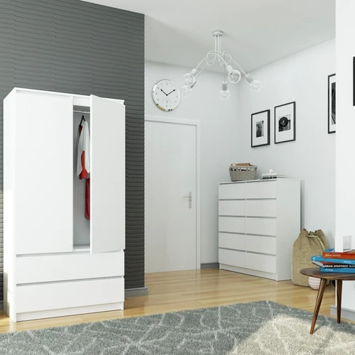 Minimalistinė balta spinta tinka bet kuriai patalpai