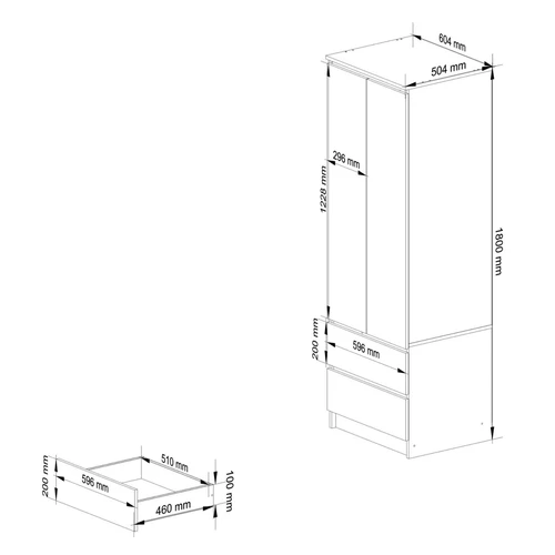 Stalčių fasadai iš 17 mm MDF akrilo