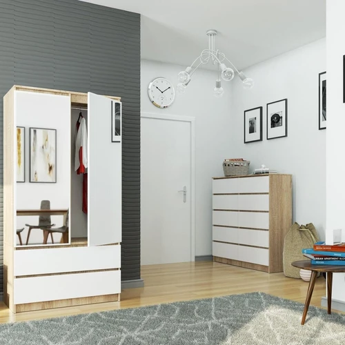 Sonoma/baltos spintos su didelė talpa ir ilgaamžiškumu