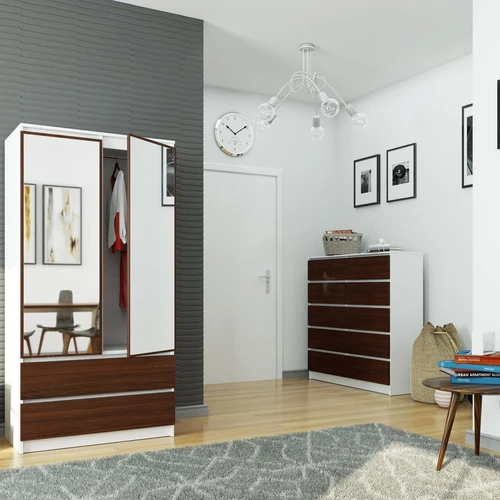 Spinta su metaliniais kreiptuvais ir dviejų spalvų dizainu