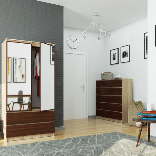 Minimalistinė spinta su baru drabužiams