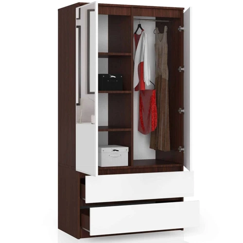 Erdvi ir funkcionali spinta baltos ir tamsiai rudos spalvos