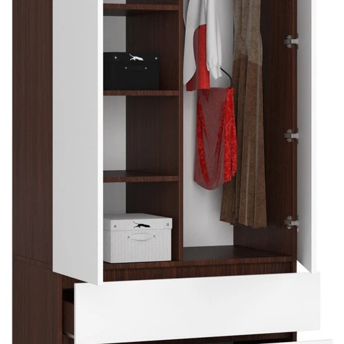 Erdvi spinta su lentyna ir drabužių bėgiu