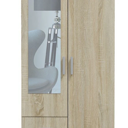 Moderni ąžuolo spalvos spinta su ABS kraštų apdaila