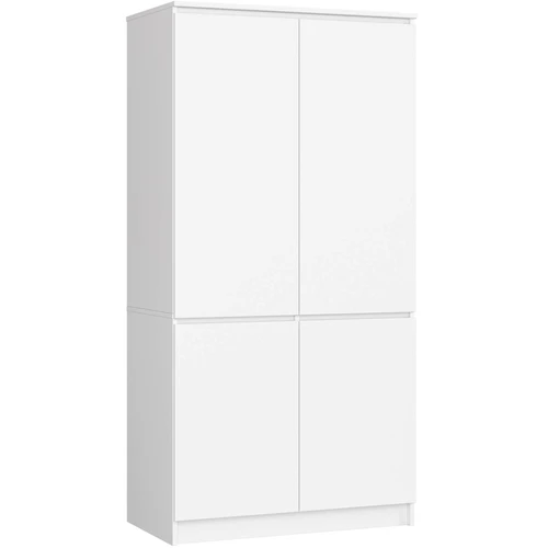 Spinta S90 4D CLP, 4 durų, baltos spalvos, 90 × 180 × 51 cm