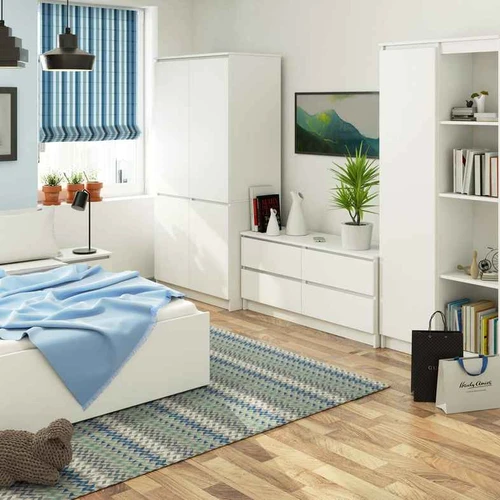 Spinta S90 4D CLP, 4 durų, baltos spalvos, 90 × 180 × 51 cm - Spintos, spintelės