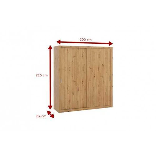 Moderni 215 cm aukščio spinta su monastery ąžuolo dekoru