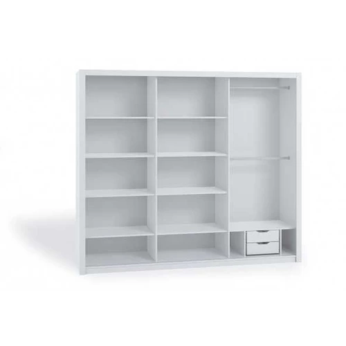 Didelė balta spinta su laminuota plokšte ir ABS kraštais