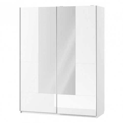 Spinta su stumdomomis durimis ir veidrodžiu SELENE SN24 164 balta blizgi