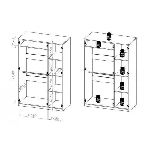 Plati 135 cm spinta su laminuota plokšte ir patogiais turėklais