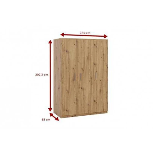 Aukšta 202,5 cm spinta su 3 pasukamomis durimis ir funkcionaliu dizainu