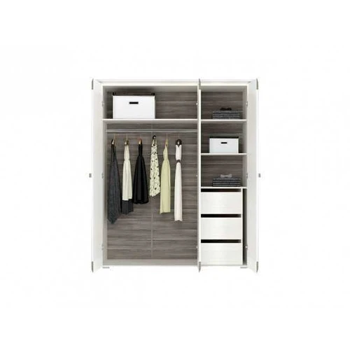 Ergonominė spinta sniego pušies ir MDF New Grey atspalviais