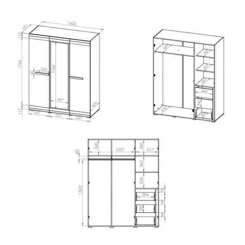 Laminuota spinta su ABS kraštų apvadais, 163 cm pločio