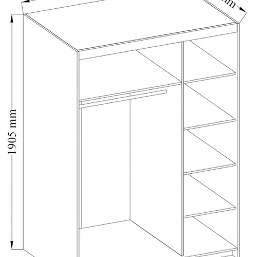 Didelė 190 cm aukščio spinta su kabykla