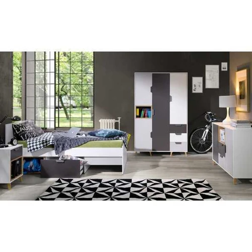 Ergonamiška spinta balta, grafitas, pilka ir ąžuolo spalvose