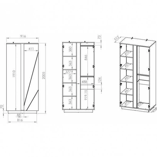 Praktiška spinta su jutikliniu ekranu ir LED apšvietimu