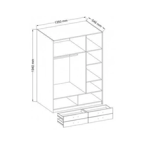Moderni 135x194 cm spinta Sonoma ąžuolo spalva