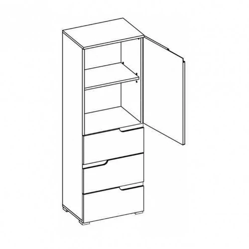 Kompaktiška 50 cm pločio spinta su ištraukamais stalčiais