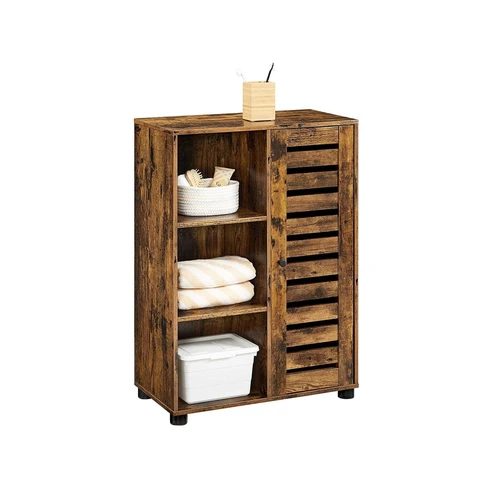 Kaimiško stiliaus spintelė su dekoratyviu paviršiumi ir 2 reguliuojamomis lentynomis