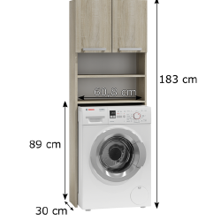 Spintelė virš skalbimo mašinos Pola, ąžuolo spalvos - Vonios spintelės