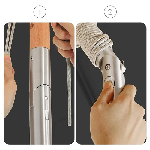 Lengvai montuojamas skėtis su šilto atspalvio mediena