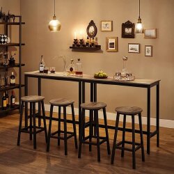 Stačiakampis baro stalas, juodos spalvos - Baro stalai