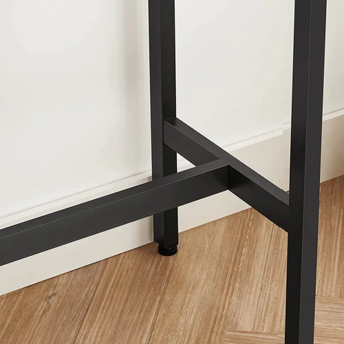 Pilkai juodas baro stalas su plieniniu pagrindu