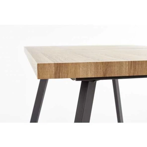 Ergonominis stalas su juodu rėmu, MDF laminuotas viršus