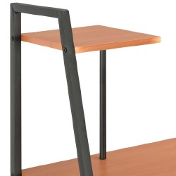 Stalas su lentyna, juodos ir rudos spalvos, 102x50x117cm - Darbo stalai