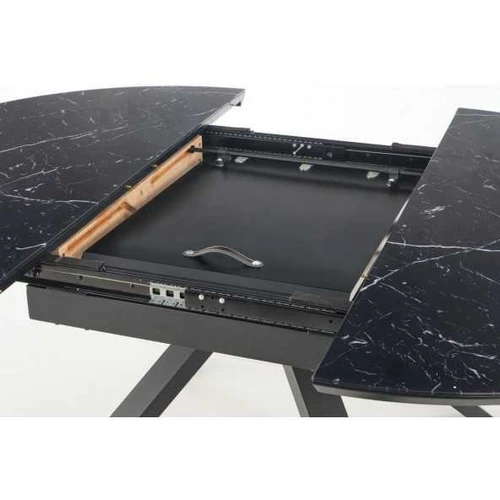 Modernus stalas su ovaliu stalviršiu