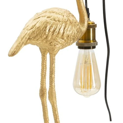 Stalinė lempa Flamingo, 1 šviesos šaltinis, Auksinė, 13 × 39,5 × 11,5 cm - Staliniai šviestuvai