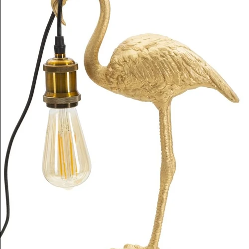 Stalinė lempa Flamingo, 1 šviesos šaltinis, Auksinė, 13 × 39,5 × 11,5 cm - Staliniai šviestuvai