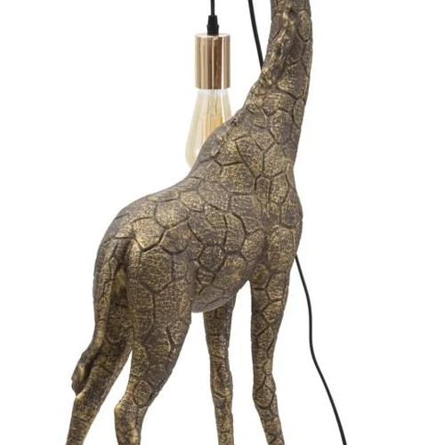 Stalinė lempa Giraffa, 1 šviesos šaltinis, Auksinė, 40 × 80 × 22 cm - Staliniai šviestuvai
