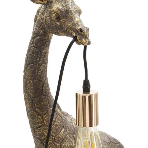 Stalinė lempa Giraffa, 1 šviesos šaltinis, Auksinė, 40 × 80 × 22 cm - Staliniai šviestuvai