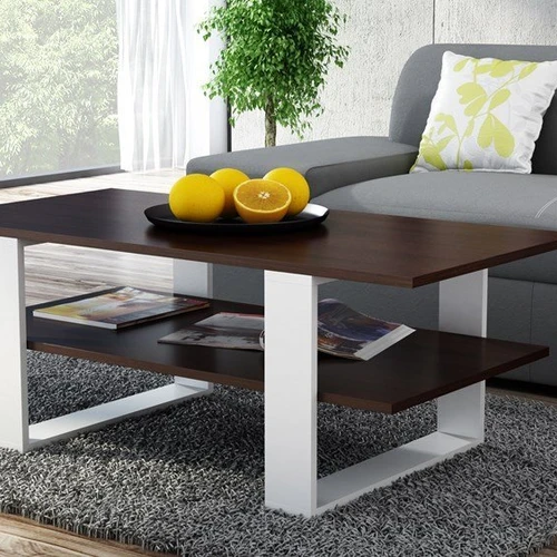 Stalas 120x60x55 cm su wenge spalva ir baltais kojomis