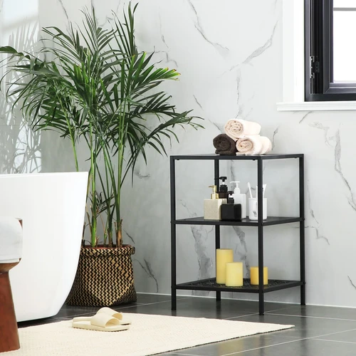 Stiklinis šoninis staliukas su industrine vibe