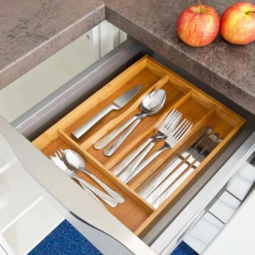 Stalo įrankių padėklas 4,5x25,5x34cm., šviesiai rudos spalvos - Vežimėliai, lentynos, priedai