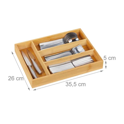 Stalo įrankių padėklas 5x26x35,5cm., šviesiai rudos spalvos - Vežimėliai, lentynos, priedai