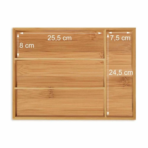 Stalo įrankių padėklas 5x26x35,5cm., šviesiai rudos spalvos - Vežimėliai, lentynos, priedai